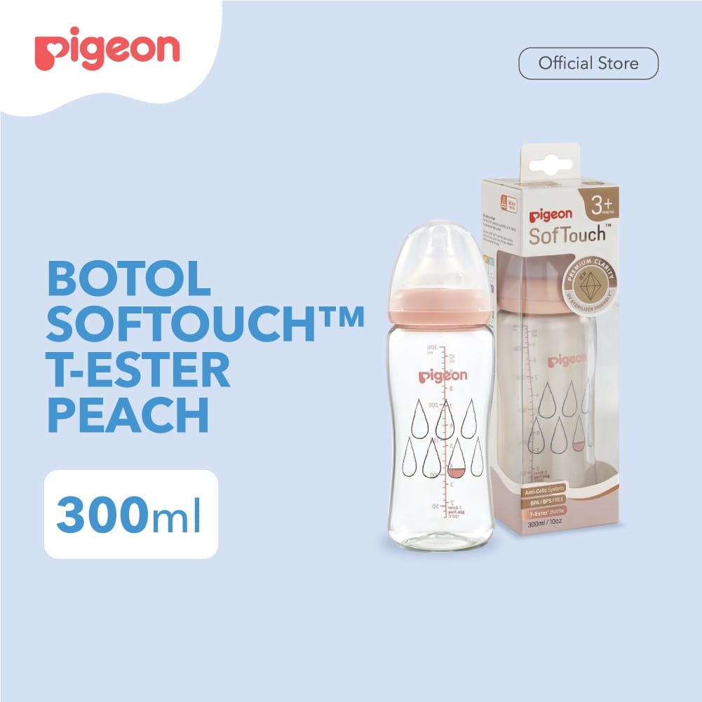 Pigeon Botol T-Ester Wide Neck w/ P-Plus Nipple 300ML - Botol Susu Anak Bayi