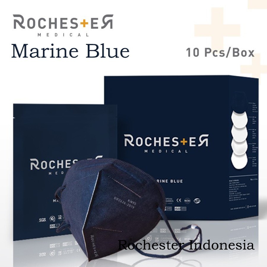 Masker KN95 5 ply Rochester Kaze Premium Quality Fashion Mask -  Marine Blue