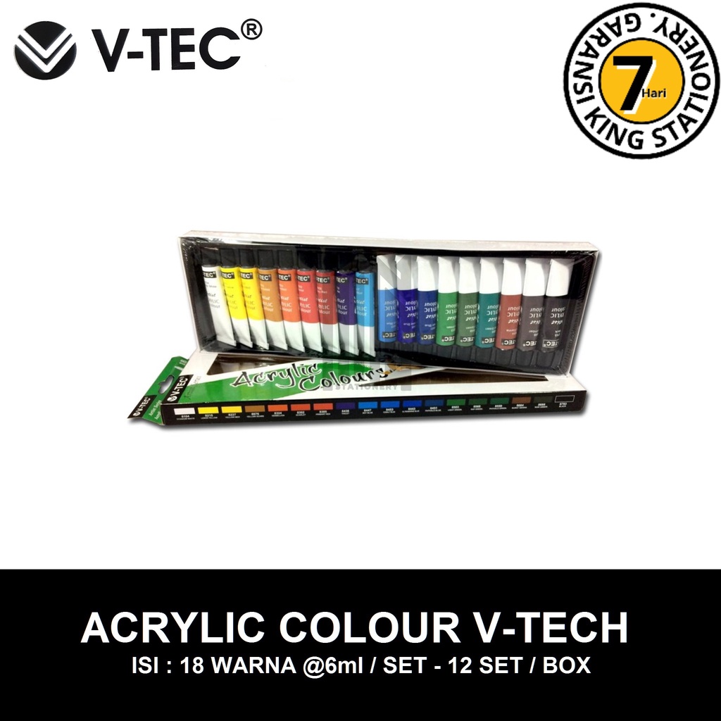 

CAT AKRILIK/ACRYLIC COLOUR 18 WARNA 6 ML V - TECH