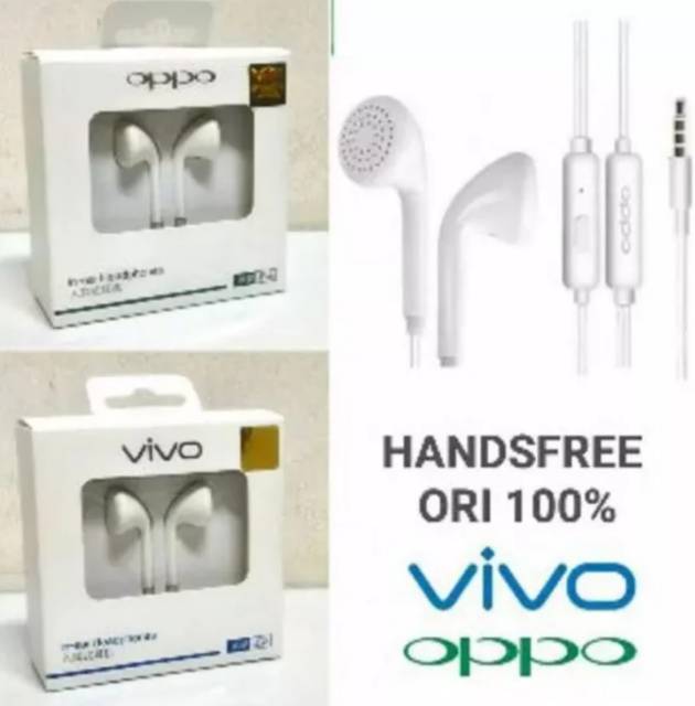 HANSFREE HEADSET EARPHONE OPPO VIVO ORIGINAL