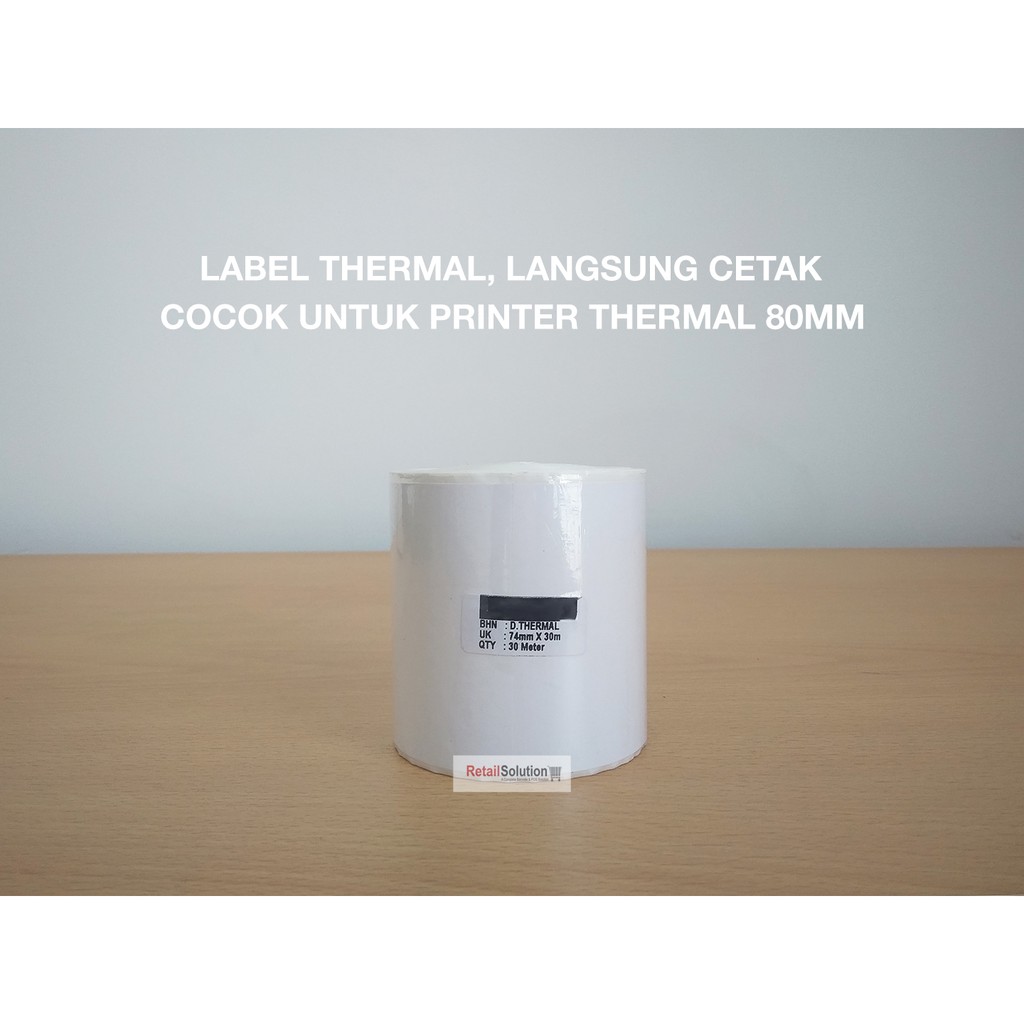 Unicorn Stiker Label Thermal 80mm 74mm x 30M / 74mmx30M / 74x30 M