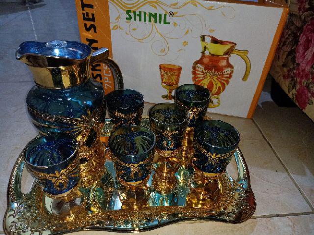 Teko Dan Gelas - Teko Air Zam Zam Kaca Glass - Oleh Oleh Haji Dan Umroh