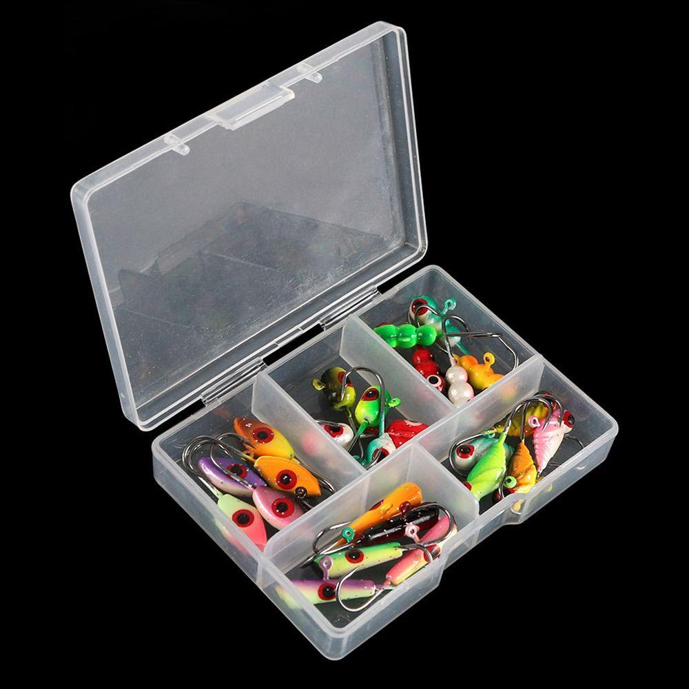Top 25pcs/Box Musim Dingin Es Memancing Umpan diamond Jigging Walleye Lead Hard Hook