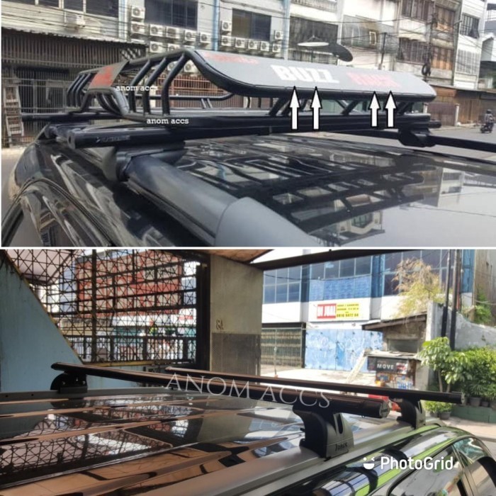 Stok Baru PAKET BUZZ RACK RAK DAN CROSS BAR KAKI JEPIT ROOF RAIL PAJERO DAKAR