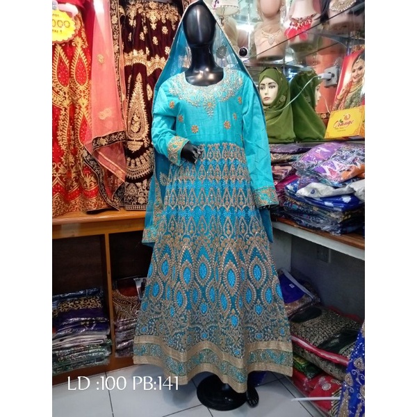 Baju Pernikahan Pengantin Pesta Gown Gaun Siap Pakai Model Gamis Lehenga Lengha India Bollywood Brid