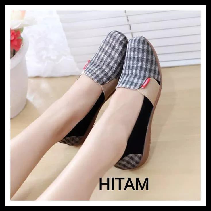 Gcl Vahn Suki Sepatu Flat Shoes Kerja Wanita Casual Santai Hitam Abu F