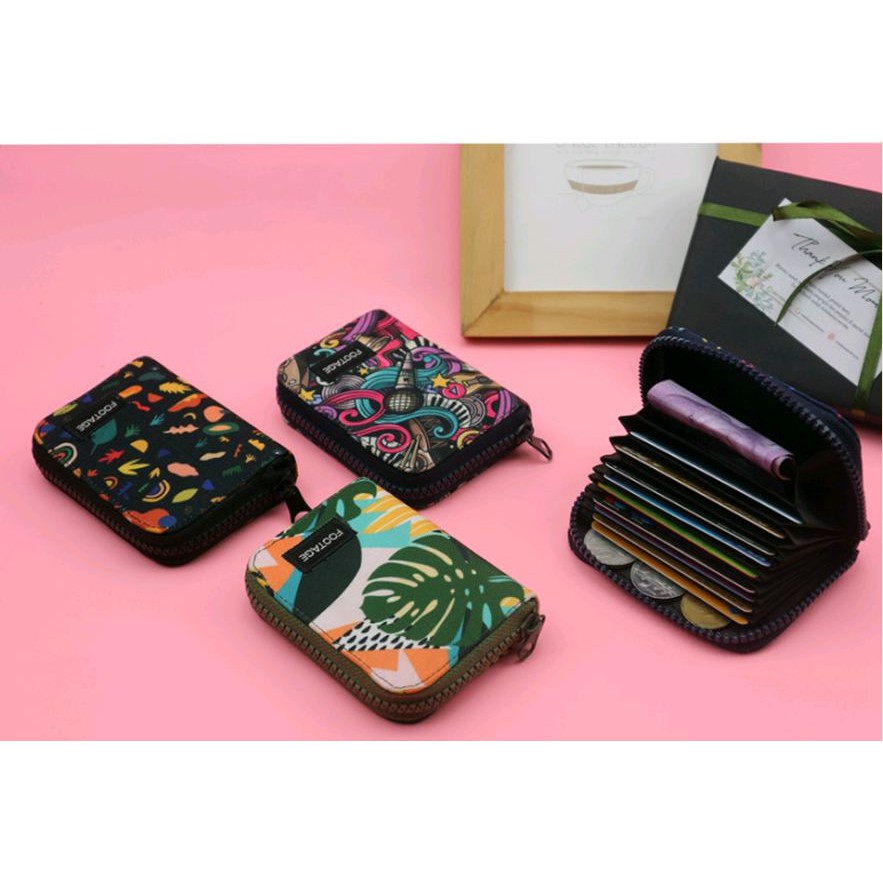 Dompet Kartu Card Holder Wallet Pria Wanita Banyak Slot Motif Footage Premium