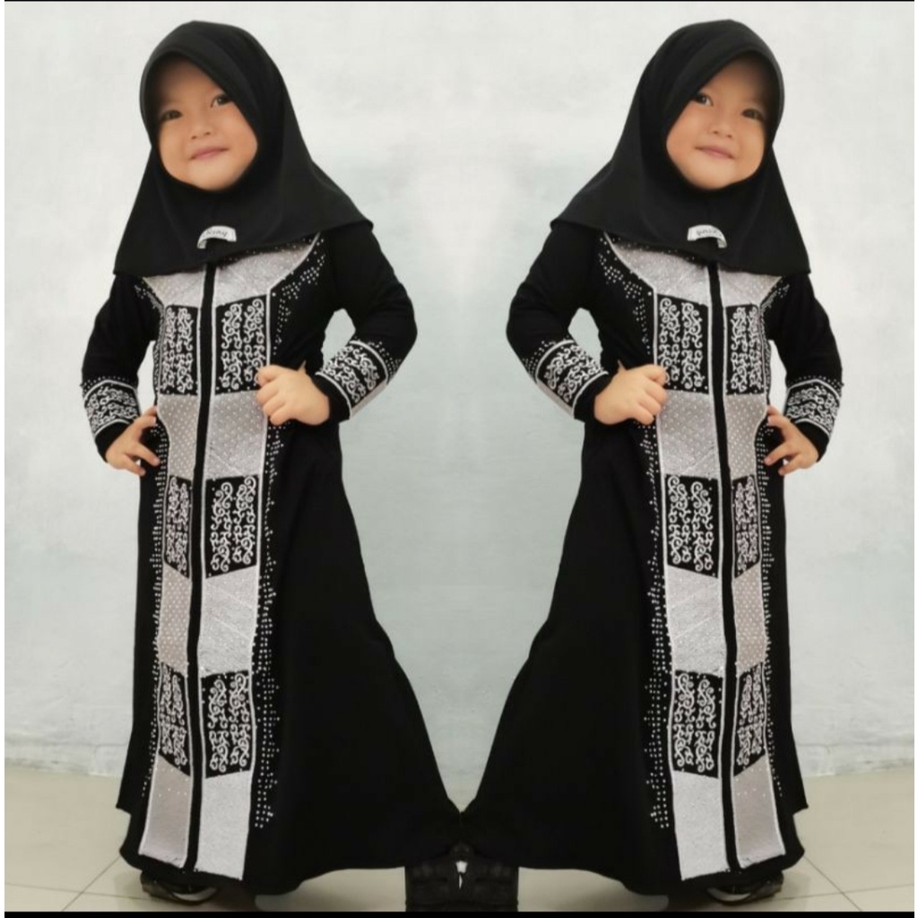 Dress Anak Perempuan Gamis Saudi Baju Muslim Abaya Anak Syar'i Bordir Gamis Abaya Bordir  Dress Maxi