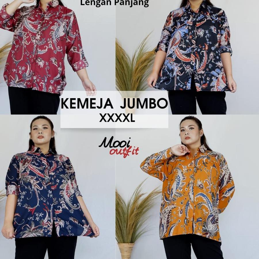☪ KEMEJA BATIK WANITA JUMBO DADA SAMBUNG KEMEJA JUMBO BATIK ATASAN WANITA JUMBO MURAH ✰