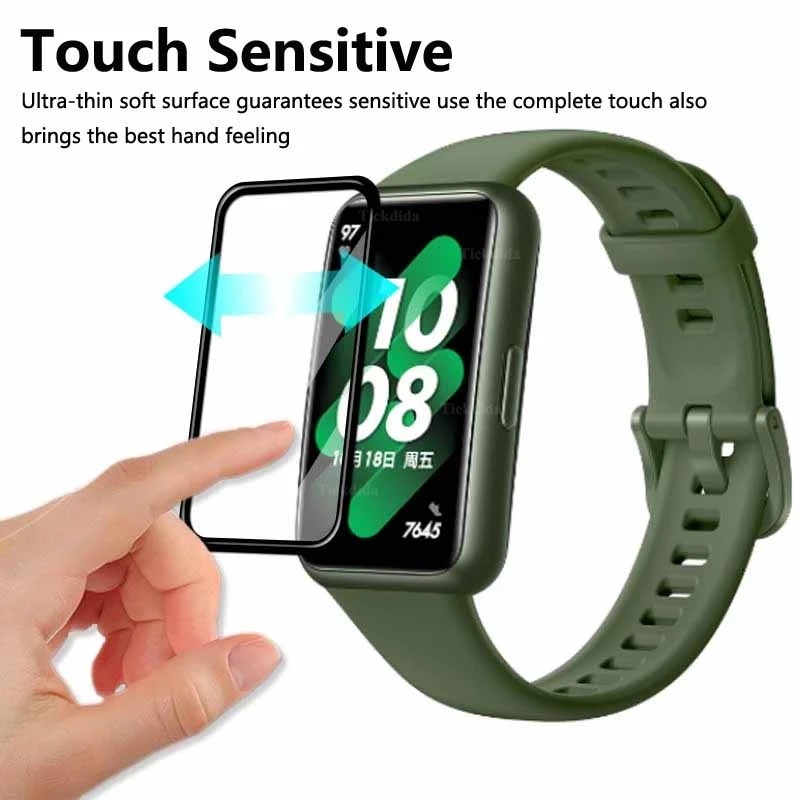 1 Pc Film Pelindung Layar 3D Curved Edge Anti Gores Untuk huawei Band 7