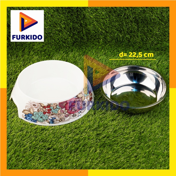 Richu Pet Bowl Stainless Stell Plastic Premium XL Mangkok Anjing P1116