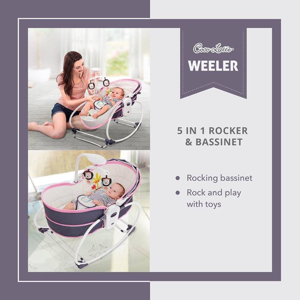 Cocolatte Weeler 5 in 1 Rocker &amp; Bassinet Ayunan Tempat Tidur Bayi Bouncer Baby