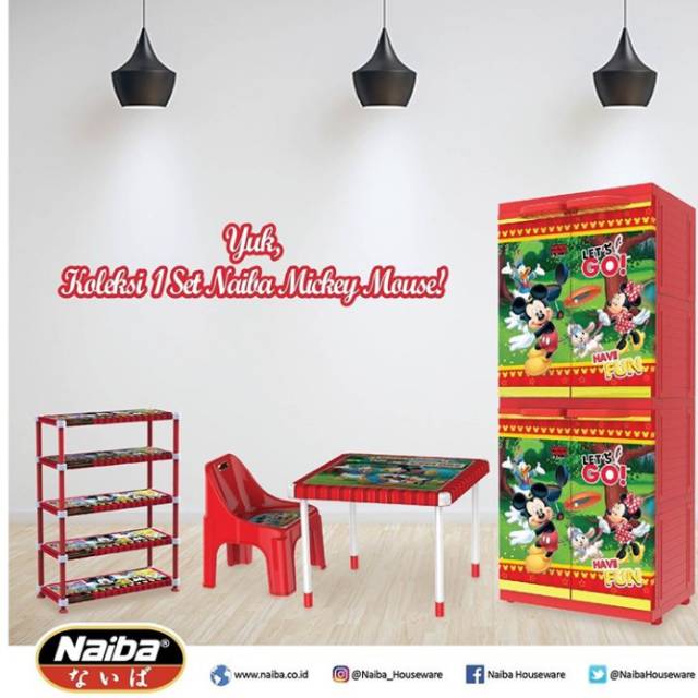 Lemari plastik naiba super cabinet mickey