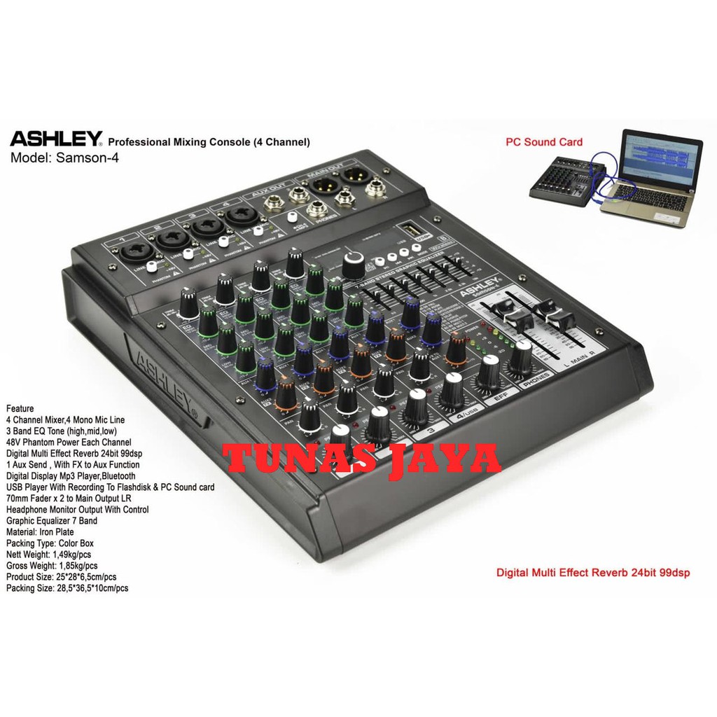 MIXER AUDIO ASHLEY SAMSON 4 - SAMSON4 ORIGINAL 4CHANNEL