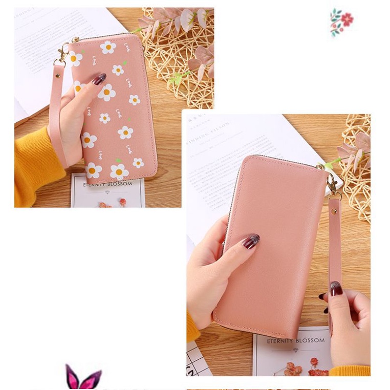 EV D 805 Dompet Panjang Wanita Bunga Daisy Import