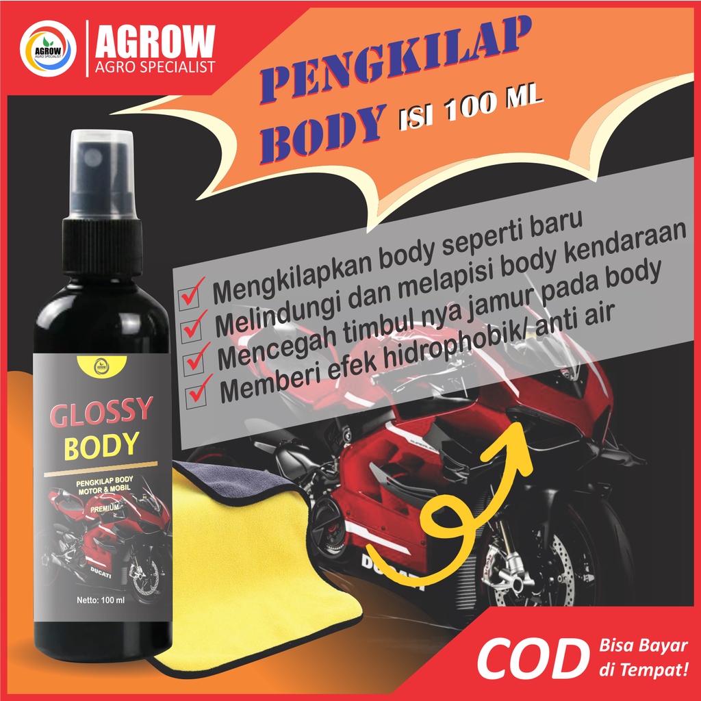 Glossy Body Polish Pengkilap Body Motor Mobil Semi Coating Nano Ceramic Wax Spray Sealant Guard Pelindung Cat Pengkilat 100ml