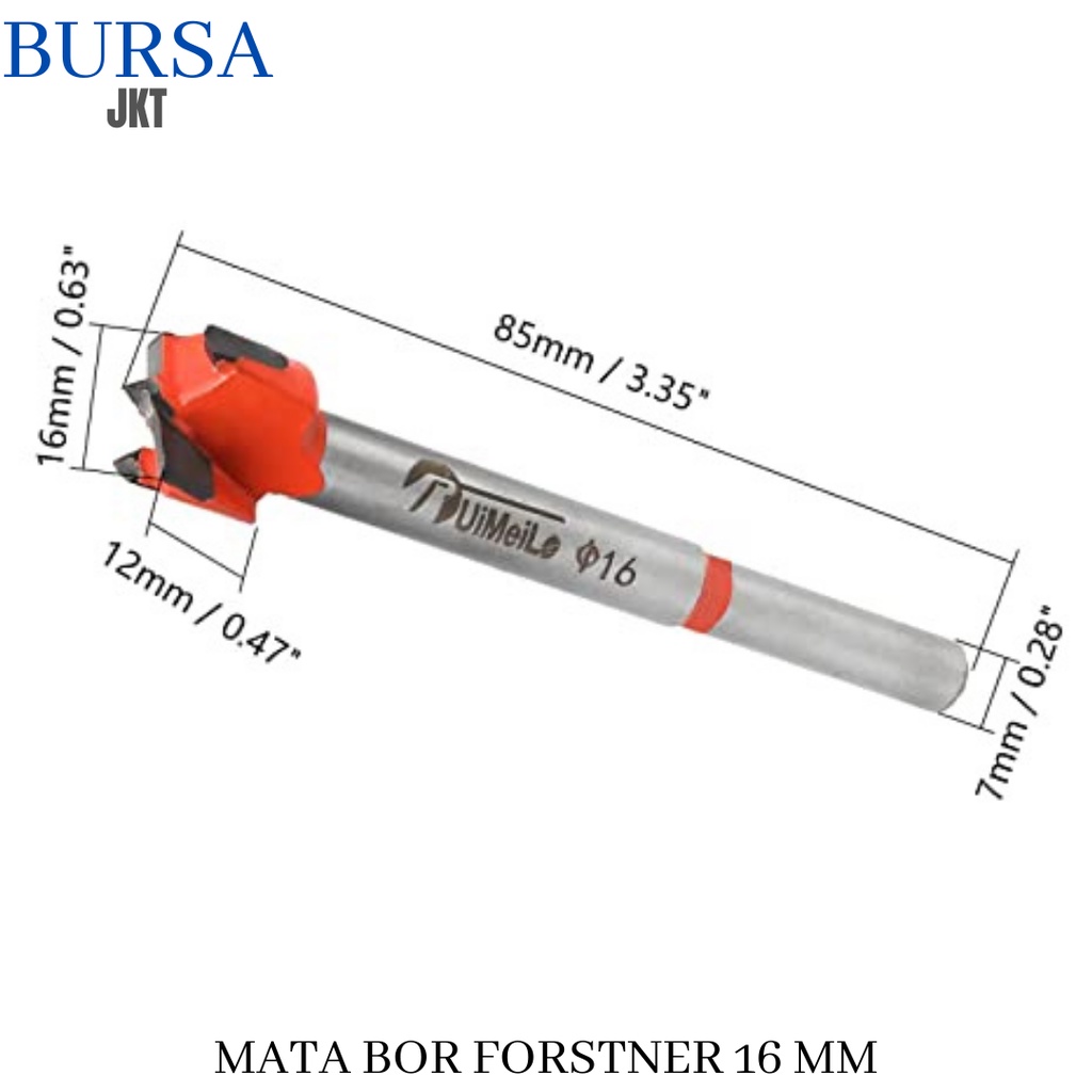 MATA BOR KAYU ENGSEL SENDOK MERAH FORSTNER BIT HOLE SAW 16 - 60 MM