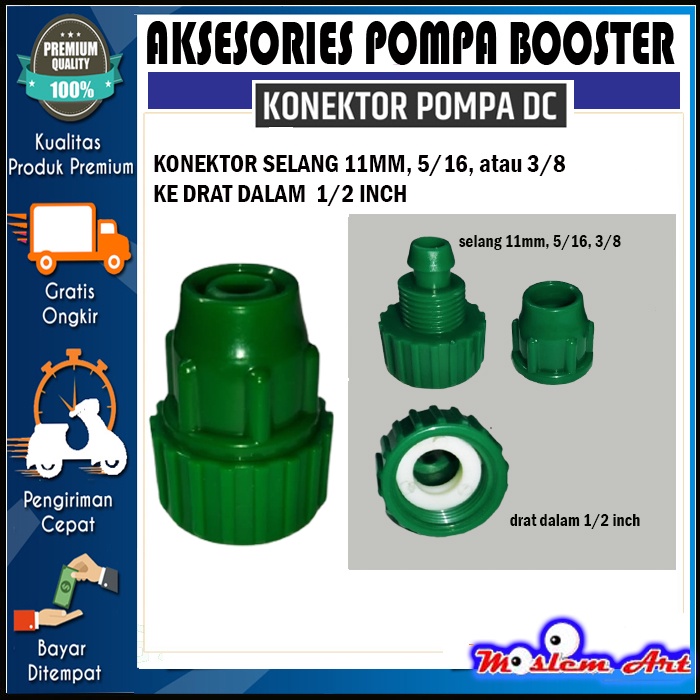 Konektor Drat Dalam 1/2 Inch ke Selang 5/16