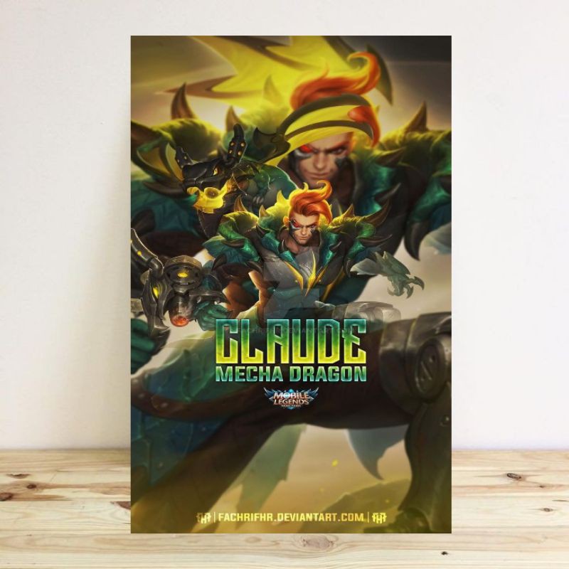 Poster dinding Claude Mobile Legend/A3+/Tanpa bingkai.