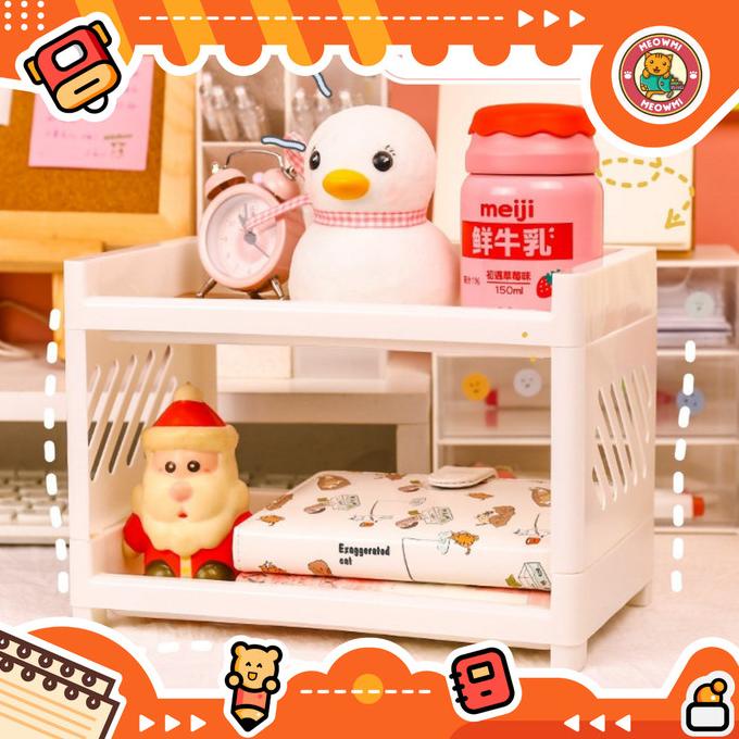 

hanya disini] Rak Mini Desktop Organizer 2 Tingkat Tempat Alat Tulis OB0020