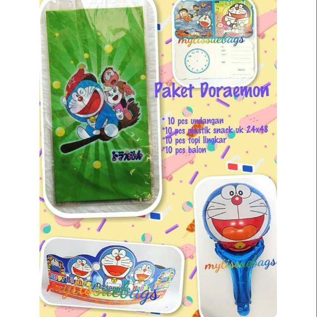 

Souvenir ultah anak paket doraemon