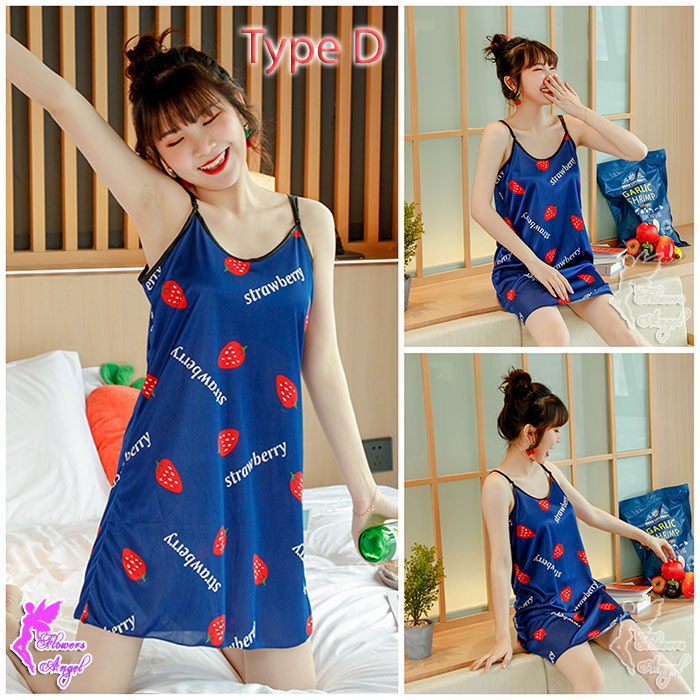 Daster Baju Tidur Wanita Satin Sexy Sleepwear-4