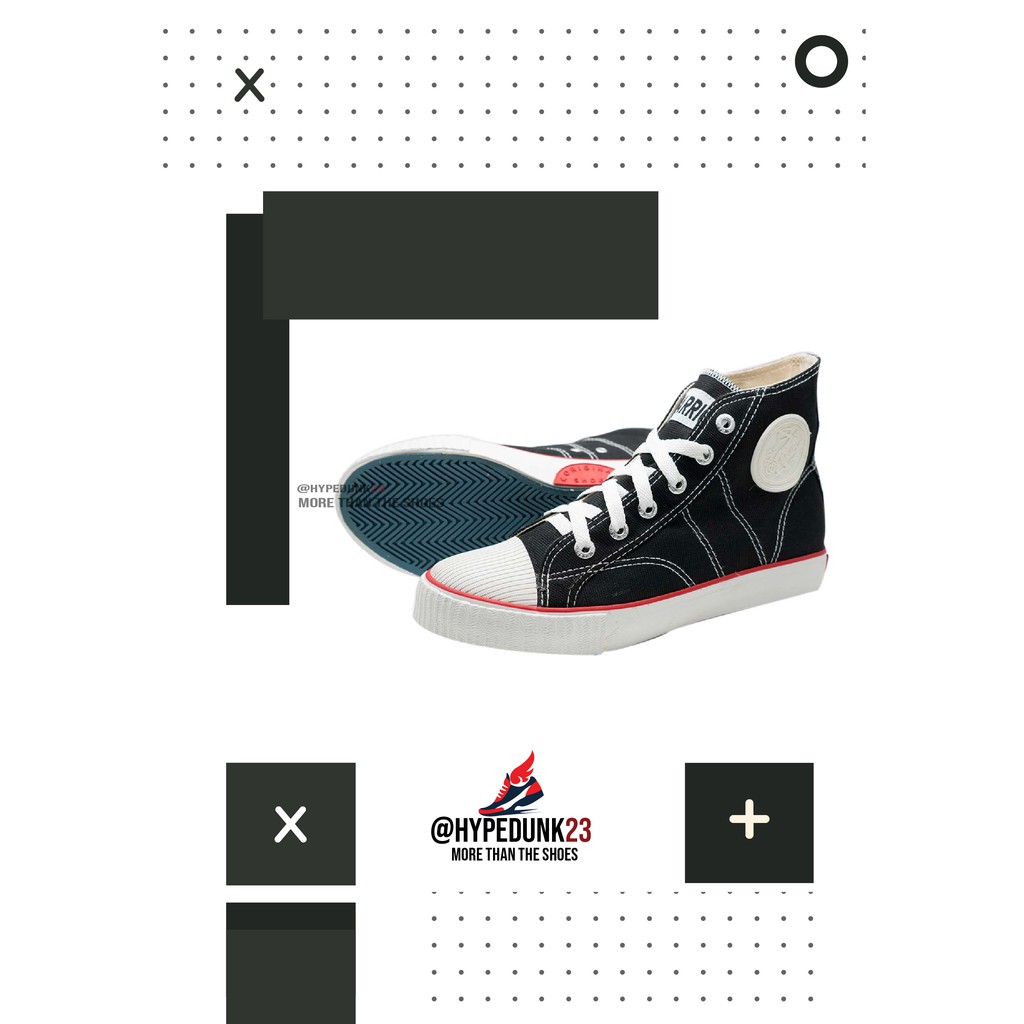 Sepatu Warrior Classic High B/W (Hitam Putih)