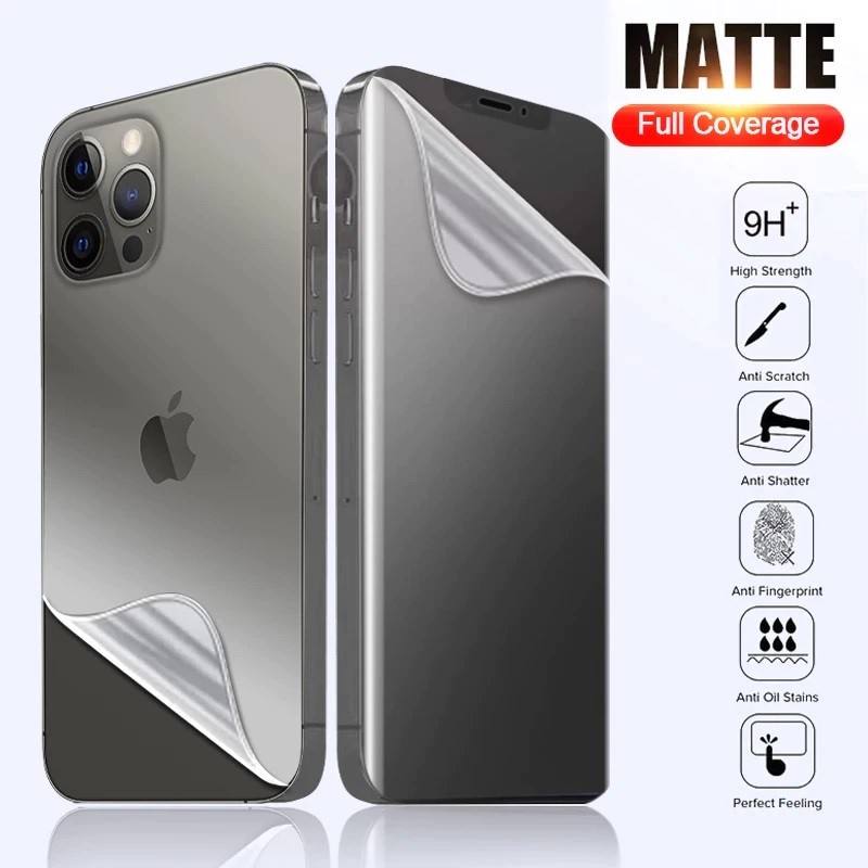 IPHONE 13 MINI 13 13 PRO 13 PRO MAX PROMAX ANTI GORES HYDROGEL MATTE FULL SET ANTI MINYAK DEPAN DAN BELAKANG SCREEN GUARD GEL ANTI OIL PELINDUNG BACK SKIN GARSKIN ANTI JAMUR