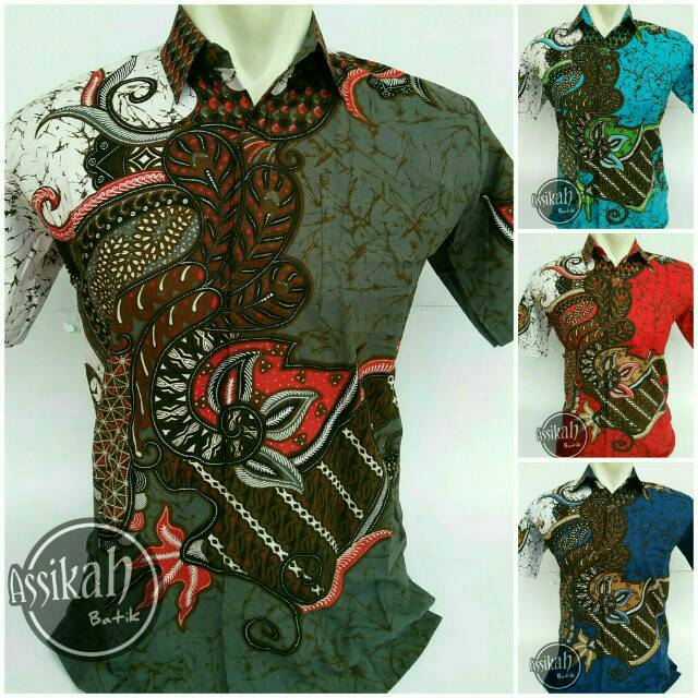 Model baju batik modern kemeja batik pria terbaru