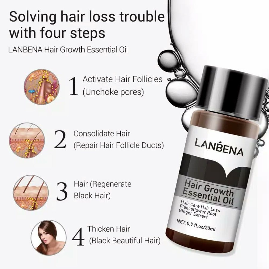 SHINE STAR - [ ORIGINAL 100% ] LANBENA HAIR GROWTH ESSENTIAL OIL / SERUM PENUMBUH RAMBUT BOTAK &amp; MENCEGAH KERONTOKKAN