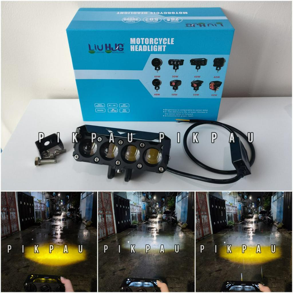 Lampu Tembak SQL 4 Mata 3 Kipas Tipe Laser LED D2 D3 Transformer High Low