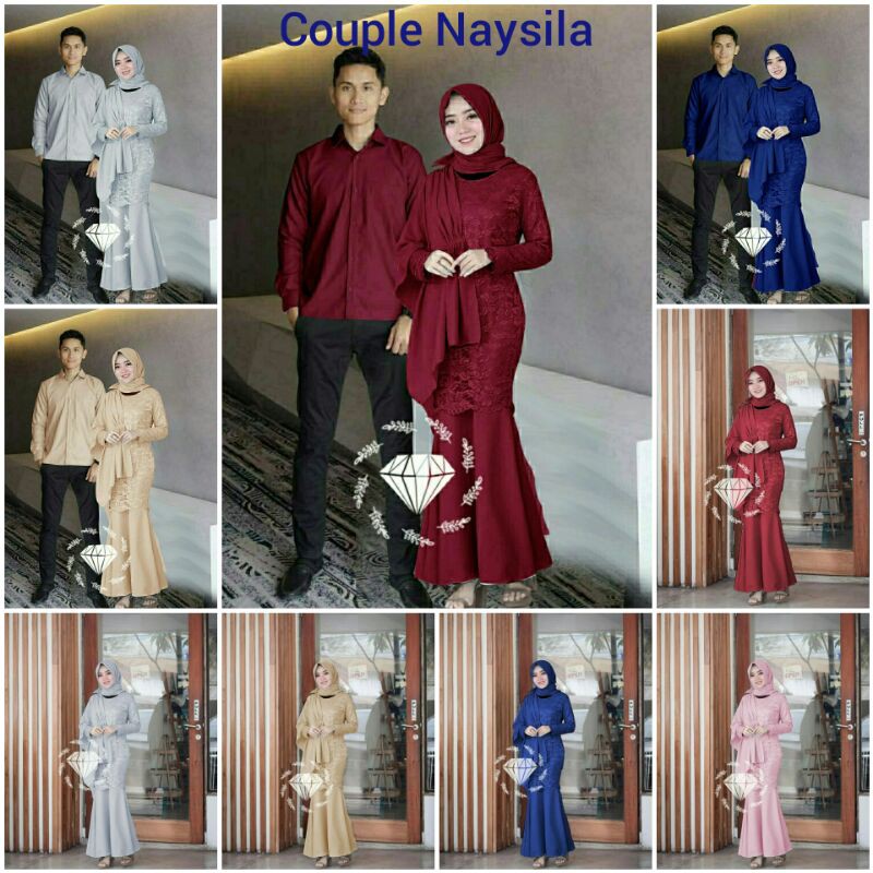 KR - BAJU GAMIS Couple Naysilla BAJU KONDANGAN COUPLE KELUARGA COUPLE FAMILY Premium Persis Difoto