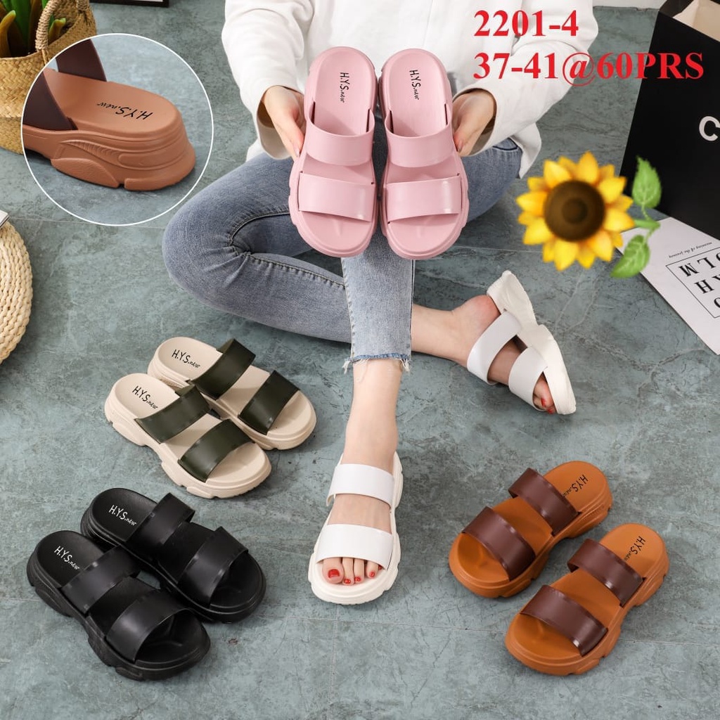 Sandal Karet Jelly Wedges Wanita import Model Terbaru Original Kekinian by AGUNG STYLE Balance 2201-4