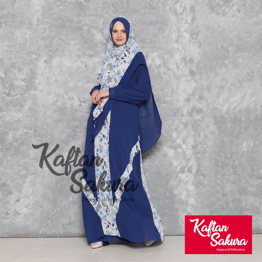 gamis syar'i free khimar busana muslimah terbaru bahan siffon premium by kaftansakura