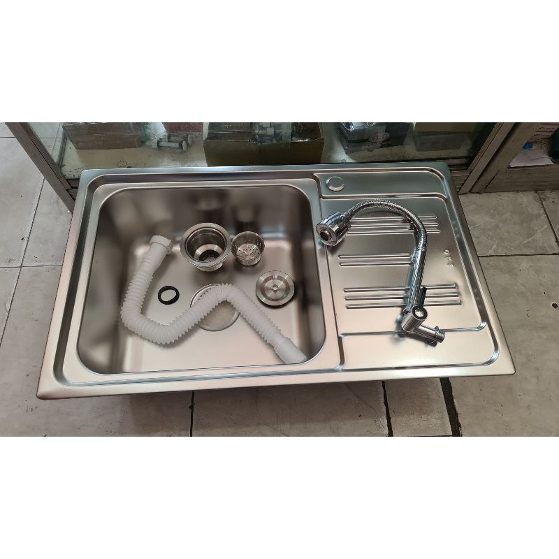 NEW bak cuci piring stainless tebal paket kran PROMO TERMURAH
