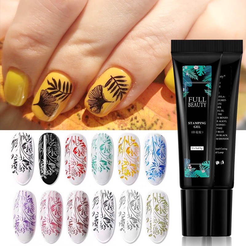 STAMPING GEL COLOR 12 warna / color stamping gel stamp gel plat cat stamping gel jelly