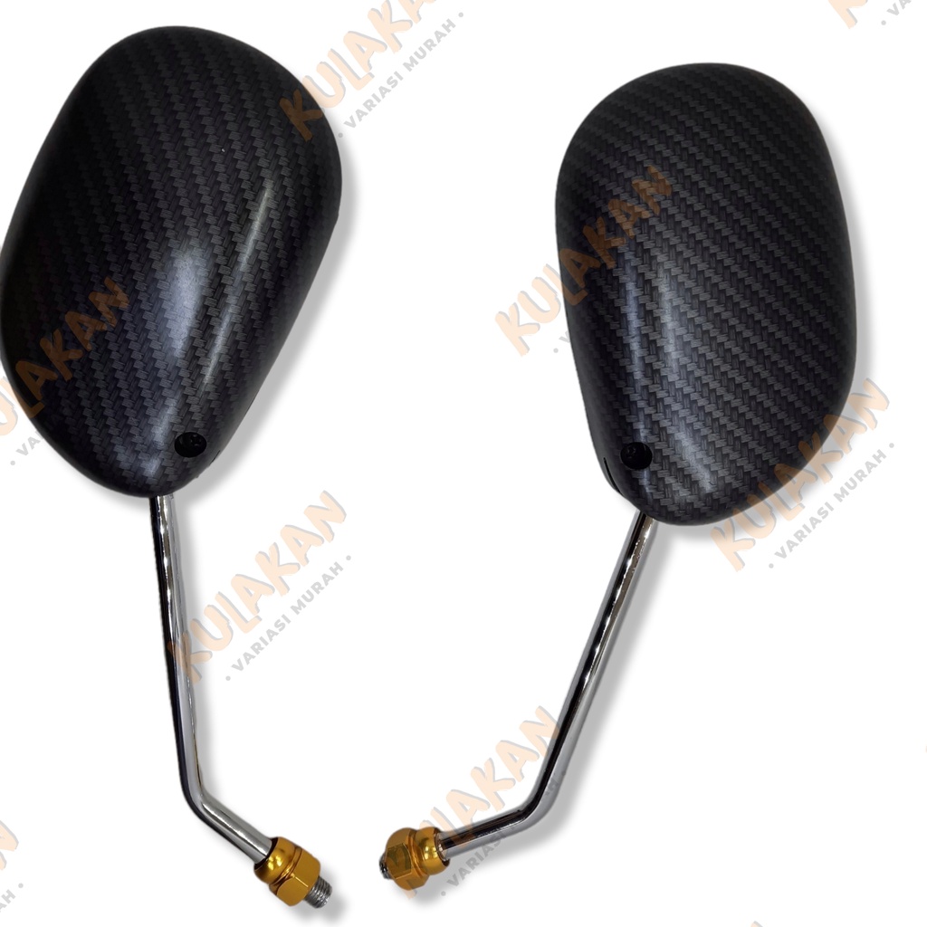 Spion Mio Beat Jupiter Karbon Carbon Tangkai Gagang Crom Krom Chrome Monel Gold Import Sepasang