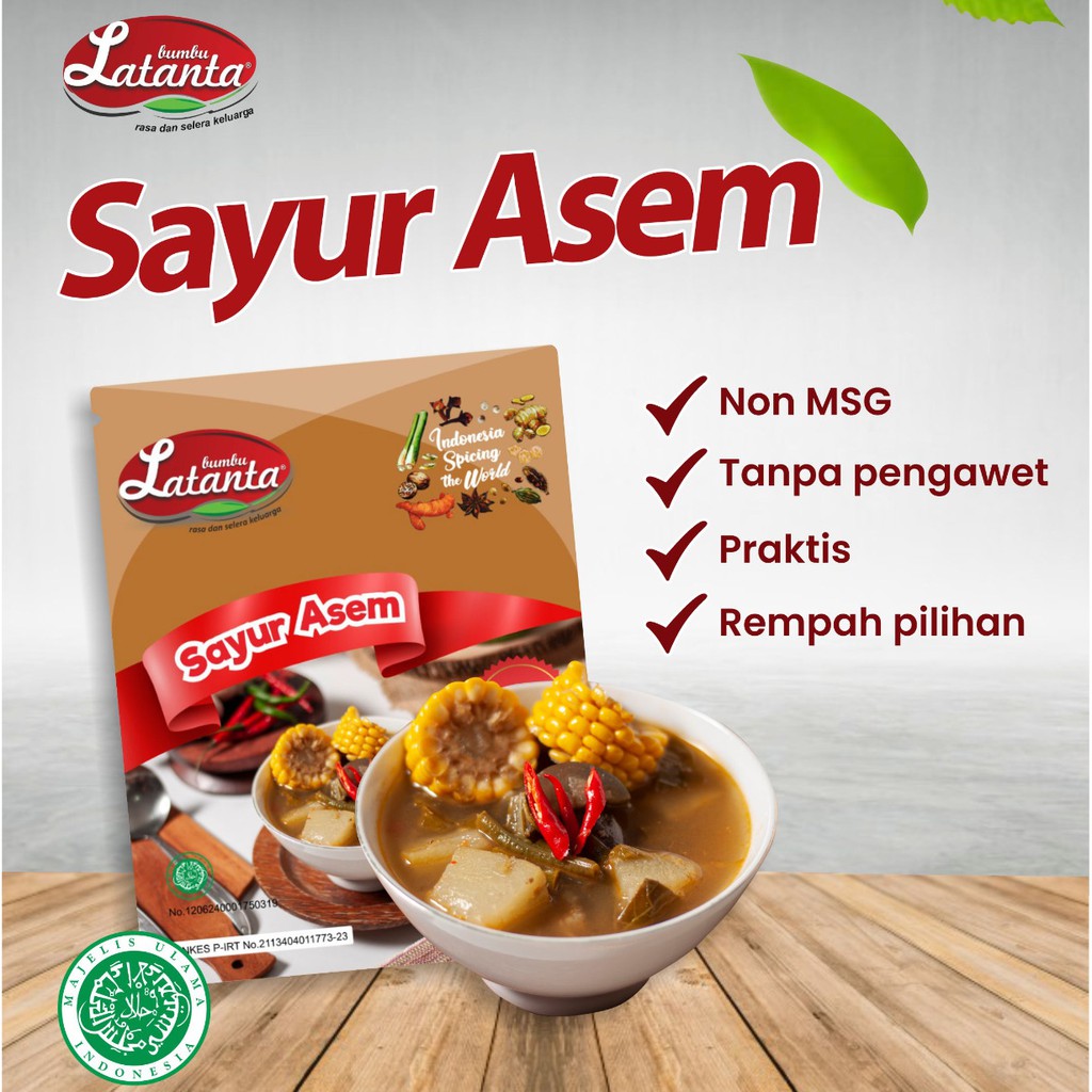 

LATANTA BUMBU Sayur Asem Non MSG [1 PACK ISI 1 SACHET @100 Gram]