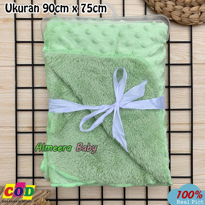 Selimut Bayi Tebal Selimut Bayi Double Fleece Ukuran 90 Cm x 75 Cm Gift Almeera Baby