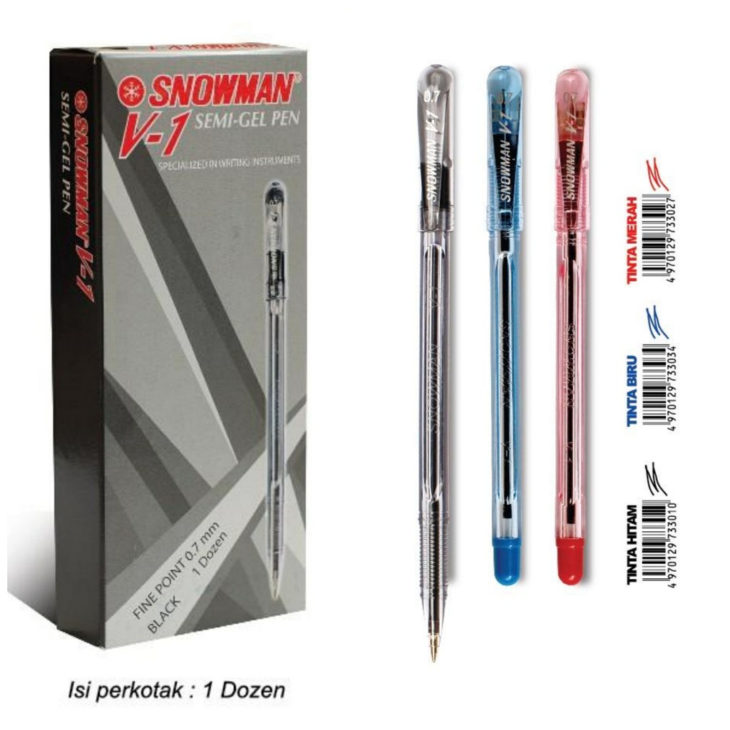 

BALLPOINT PEN SNOWMAN V-1 FINE SEMI-GEL (PER LUSIN)