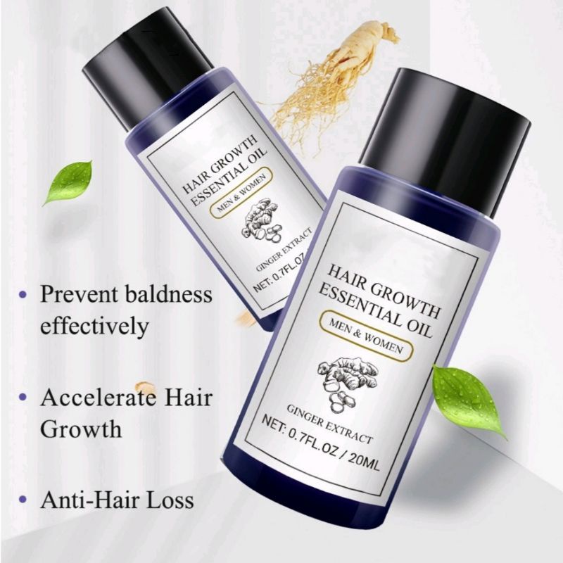 Hair Growth Essential Oil / Minyak Penumbuh Rambut / Serum Perawatan Rambut Rontok &amp; Botak / Minyak Pelebat Rambut Rontok &amp; Botak / Serum Penumbuh Rambut / Serum Penyubur Rambut / Serum Pelebat Rambut Rontok / Minyak Herbal Penumbuh Rambut /Penebal Rambut