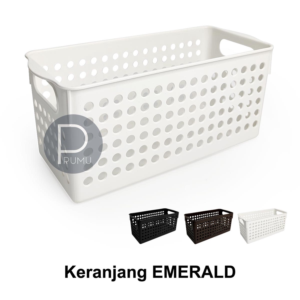 Keranjang Serbaguna - Keranjang Plastik - Kotak Penyimpanan - Box Organizer - Keranjang Penyimpanan - Kotak Serbaguna - Emerald