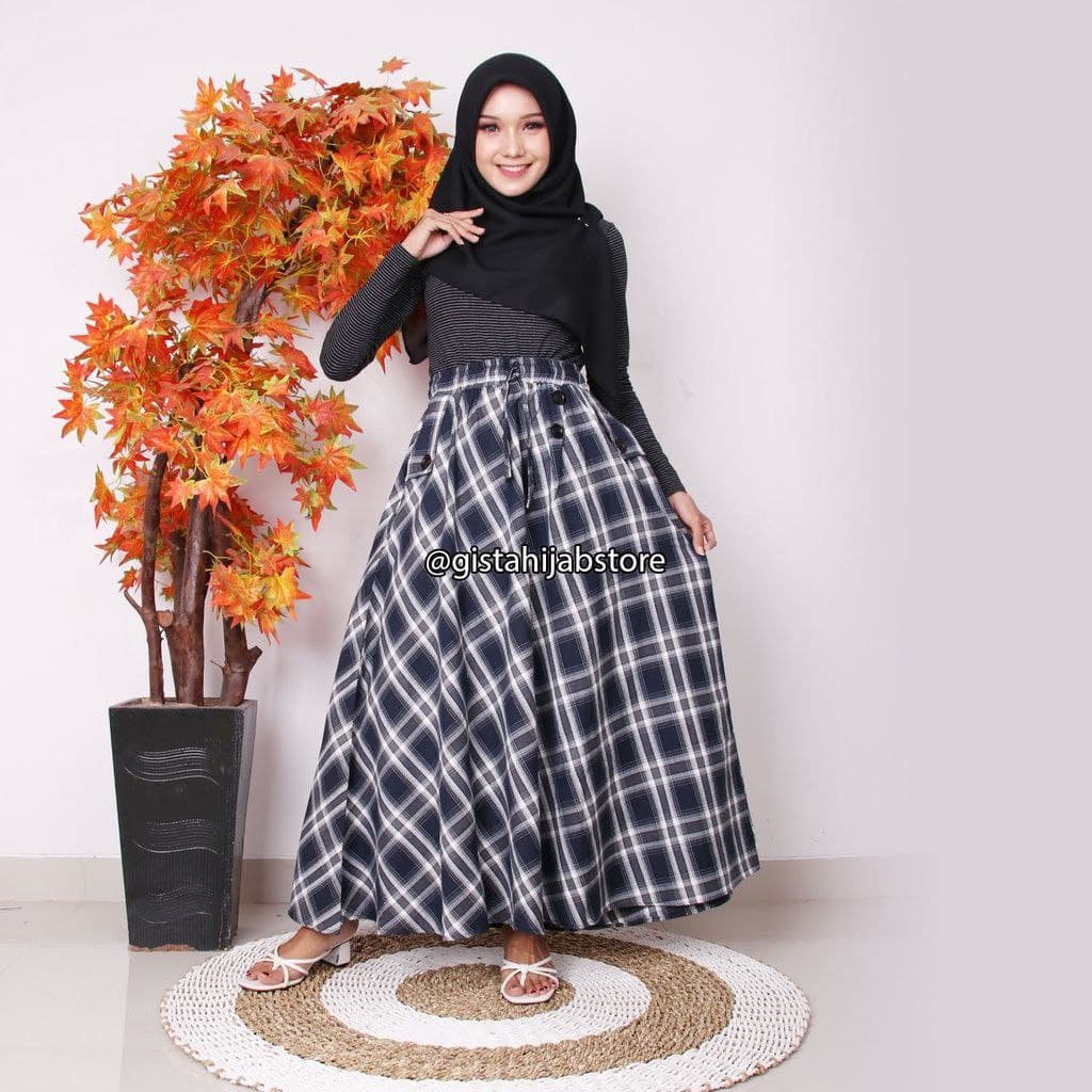 ROK PAYUNG KOTAK JUMBO/MAXI SKIRT/ROK PAYUNG JUMBO Rok Payung Kotak Lebar Panjang Jumbo Polos Motif Garis Klok Lebar Bawahan Wanita Muslim Dewasa Umbrella Terbaru GS Rok JNW Rok AK