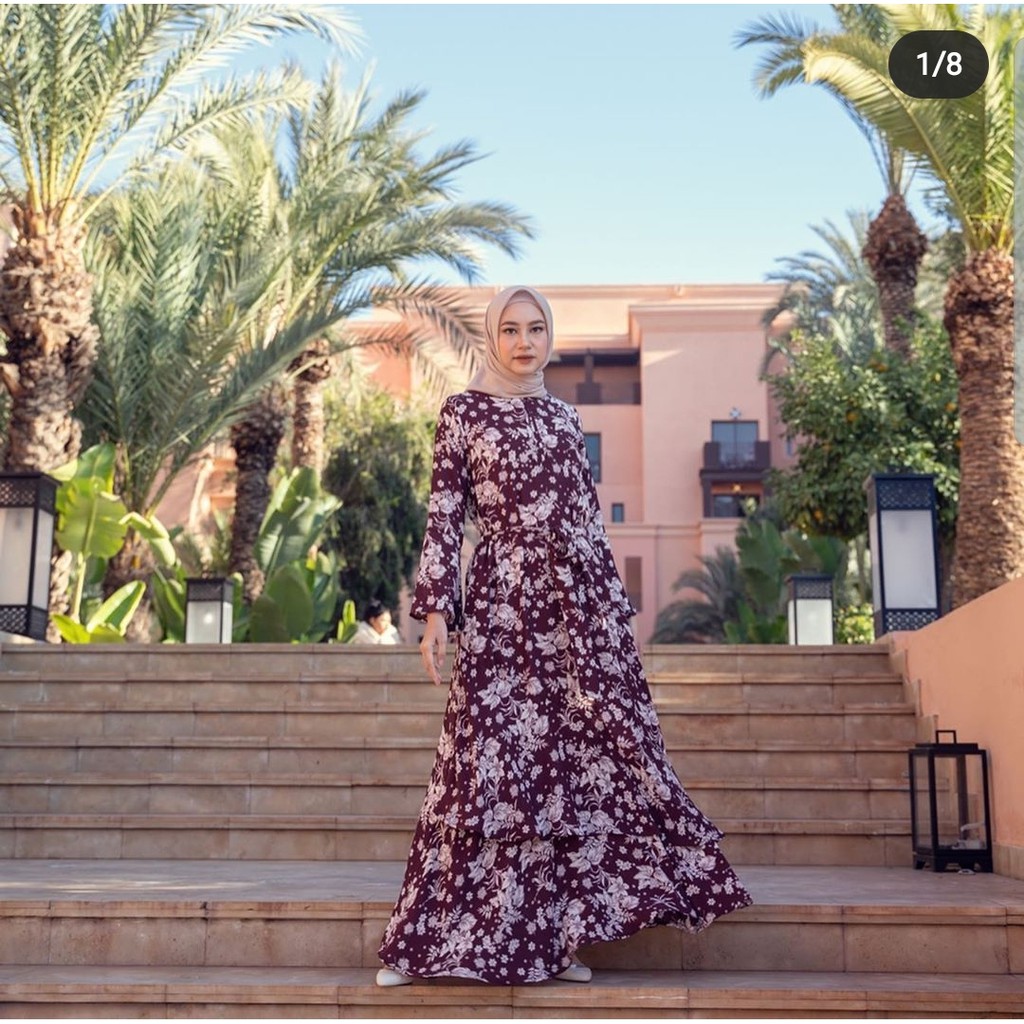 Heaven lights mahala dress dark maroon (L)