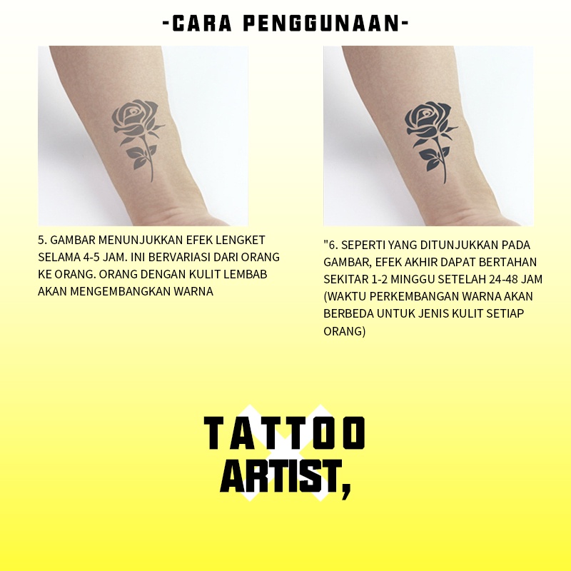 【TATTOO ARTIST,】tato tahan air，Stiker Tato Fruit Ink，15 hari tato temporer anti air,tato temporer tahan lama 15 hari tato temporer anti air /tato jus/Tato temporer tahan air 3D