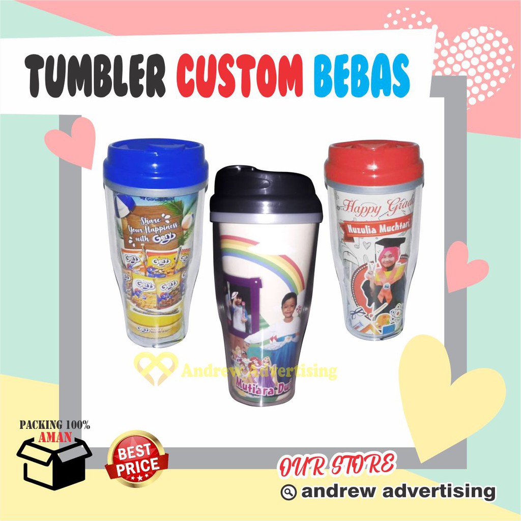 Tumbler Botol Custom Bebas KPOP / ANIME / LOGO