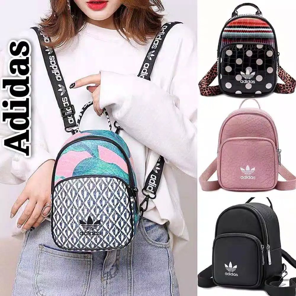 Tas Wanita Ransel Mini Adidas Jardim Agharta Trefoil Original Wave BackPack Multifungsi