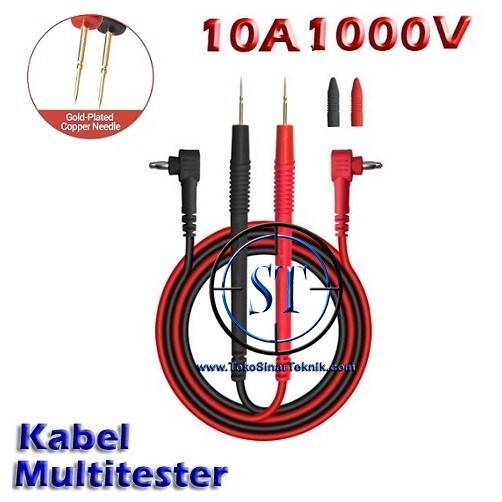 Kabel Multitester Ujung Jarum Runcing 1000V 10A CAT III HQ Test Lead Probes Avometer Multimeter Tester