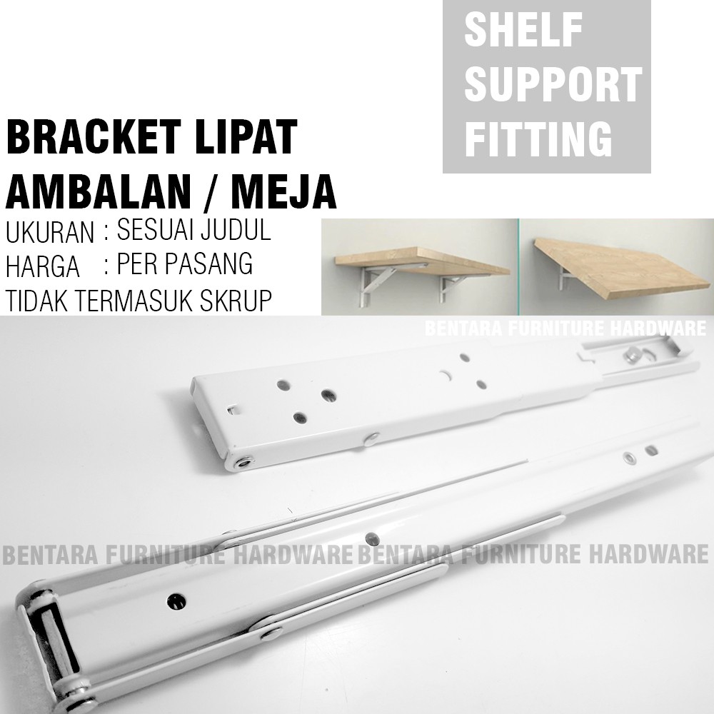 10 Inchi Braket Siku Rak Lipat Ambalan Dinding - 25 CM Siji Folding Shelf Brackets Wall Mount 10&quot;