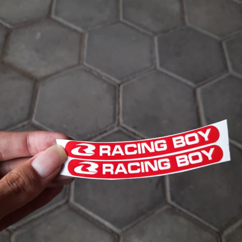 

Stiker Print Cut Velg RACING BOY Sticker printcut pelg pelek Motor RCB Merah Sepasang Termurah
